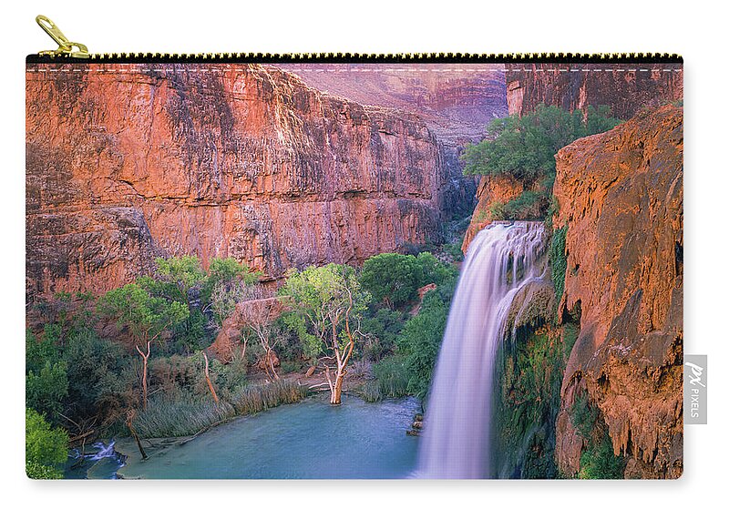 Havasu Zip Pouch featuring the photograph Havasu Falls- Paradise in the Desert by Mark Miller