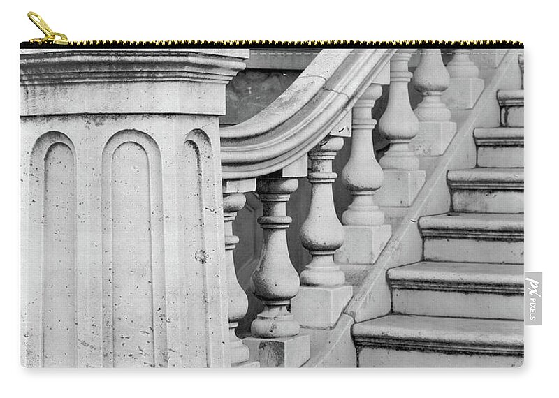 Hay House Zip Pouch featuring the photograph Hay House Steps, 1985 by John Simmons
