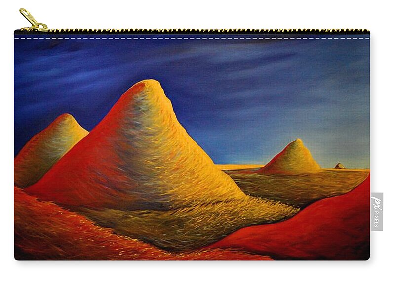 Haystacks Zip Pouch featuring the painting Haystacks by Franci Hepburn