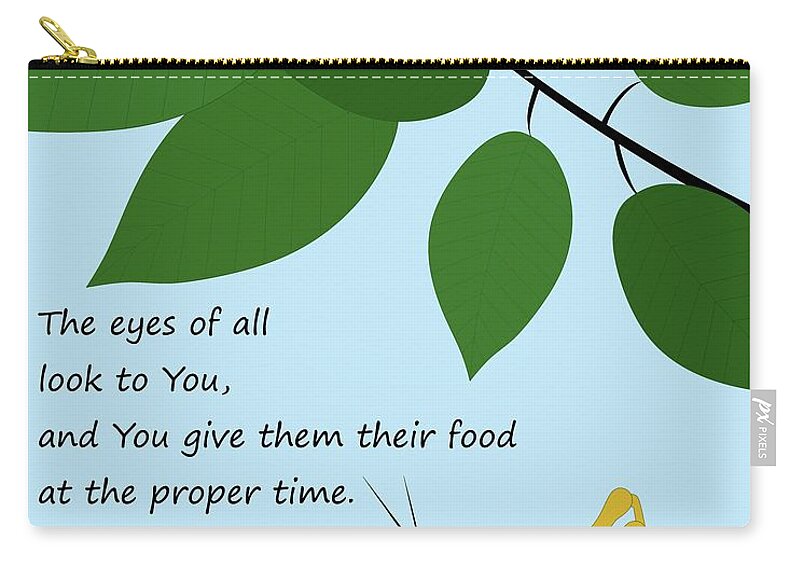 Grasshopper Zip Pouch featuring the digital art He Gives Them Their Food by Donna Mibus