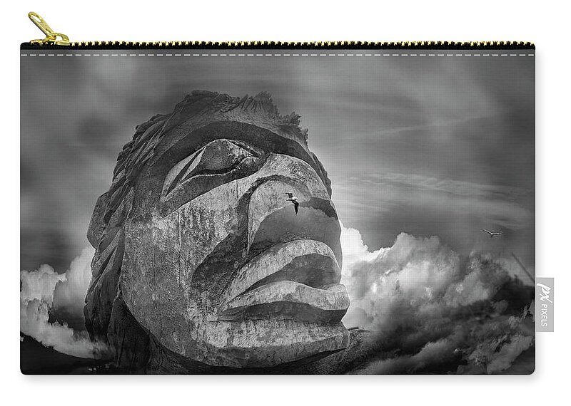 Head Zip Pouch featuring the digital art Head in the Clouds by Kathy Paynter
