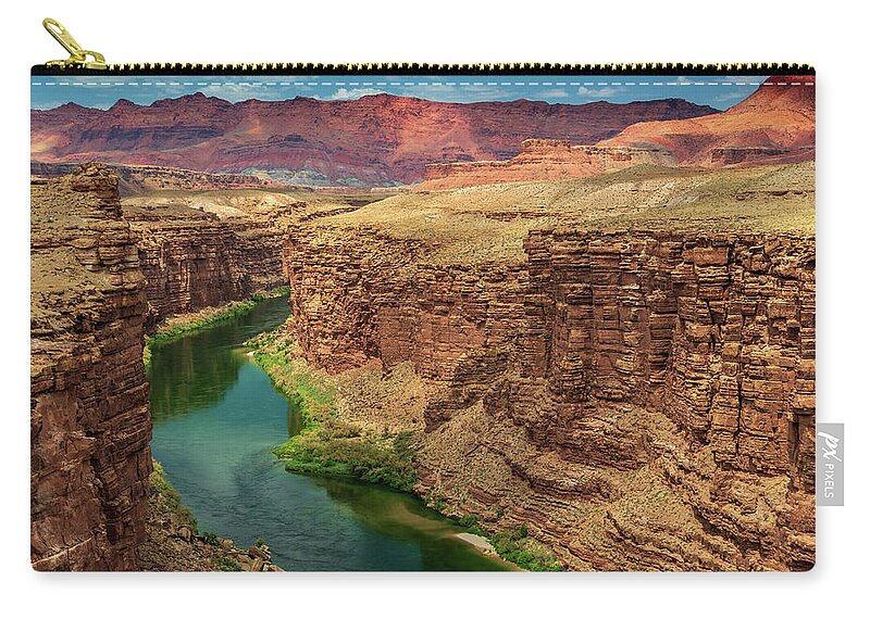 Arizona Grand Canyon Marble Cliffs Colorful Rock Landscape Lee's Ferry Headwaters Colorful Fstop101 Zip Pouch featuring the photograph Headwaters of the Grand Canyon by Geno Lee