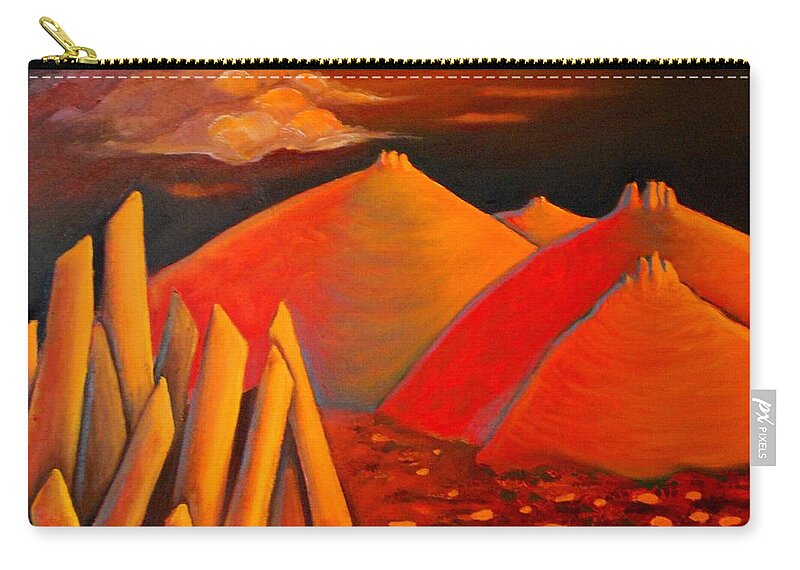 Hills Zip Pouch featuring the painting Hearson's Cove by Franci Hepburn