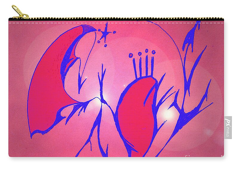 Heart Zip Pouch featuring the digital art Heart Beat by Mary Mikawoz