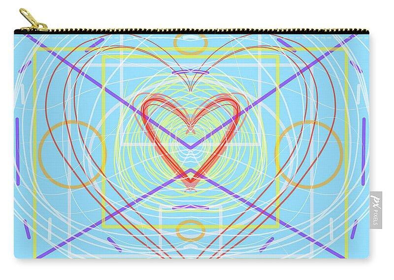 Love Zip Pouch featuring the digital art Heart Doodle by Meghan Elizabeth