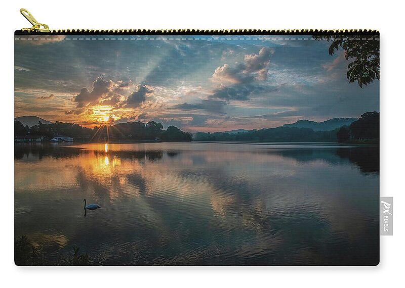 Blue Ridge Parkway Zip Pouch featuring the photograph Heavenly Sunrise by Robert J Wagner