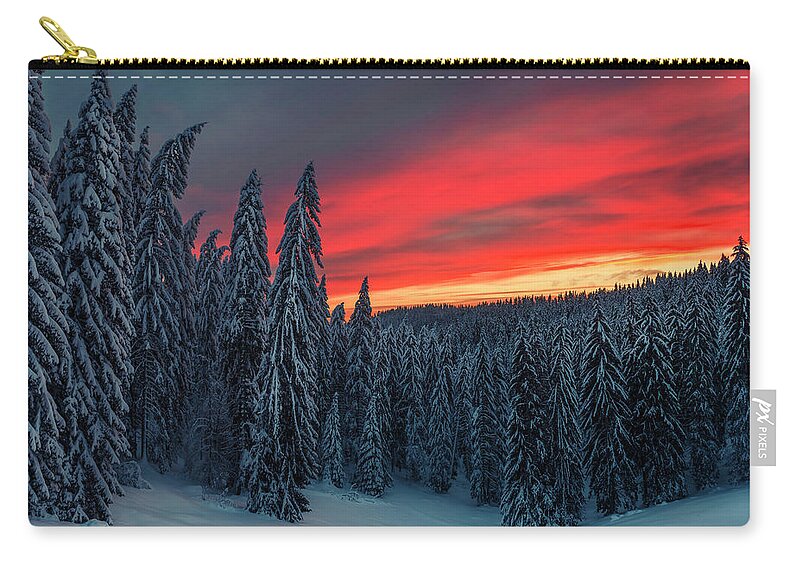 Bulgaria Carry-all Pouch featuring the photograph Heavens In Flames by Evgeni Dinev