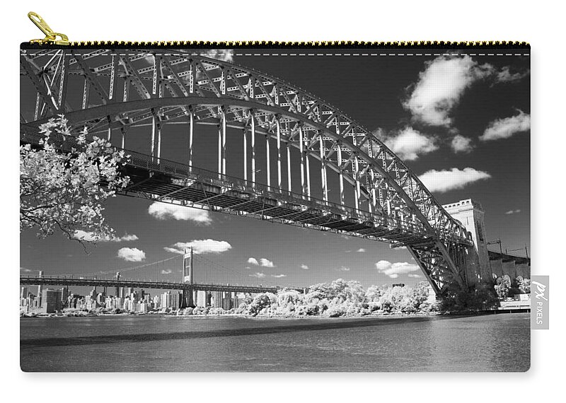 Hell Gate Bridge Carry-all Pouch featuring the photograph Hell Gate and Triboro Bridges by Steve Ember