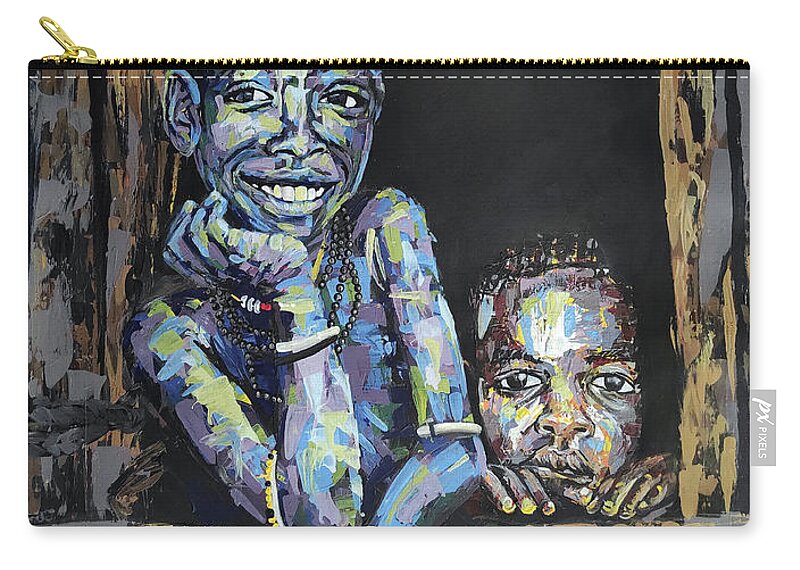  Carry-all Pouch featuring the painting Hello Stranger by Ronnie Moyo
