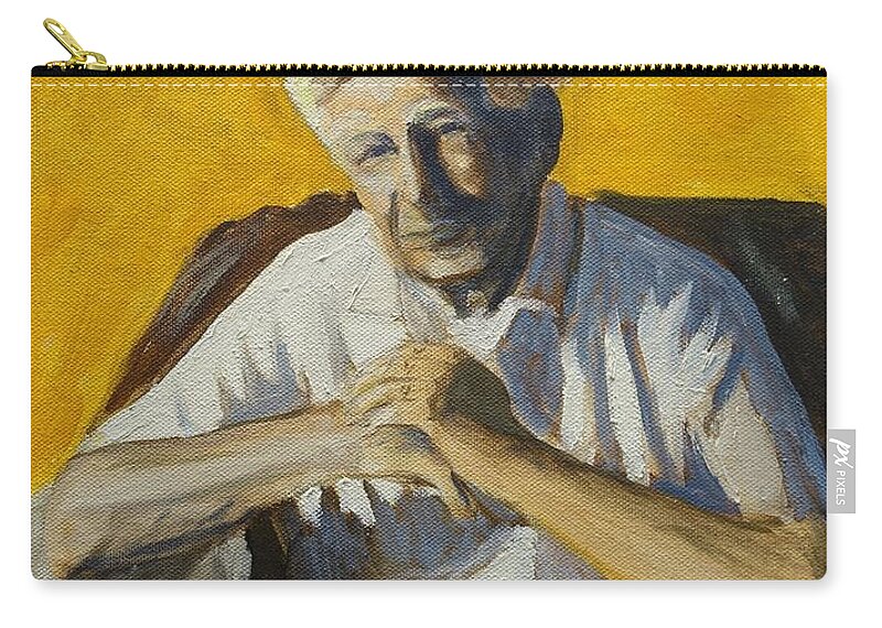 Gramps Zip Pouch featuring the painting Henry Hey by James Hey