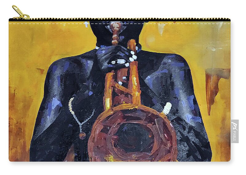 Jaz Carry-all Pouch featuring the painting Here I Am by Ronnie Moyo