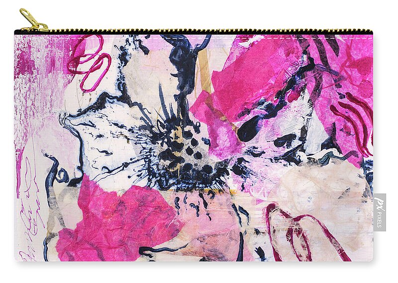 Flower Art Carry-all Pouch featuring the mixed media Hibiscus by Catherine Jeltes