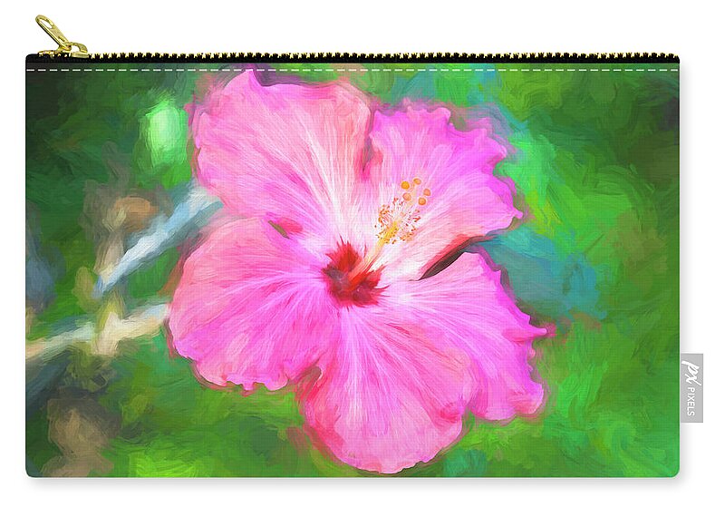 Nature Zip Pouch featuring the photograph Hibiscus Painted Lady X178 by Rich Franco
