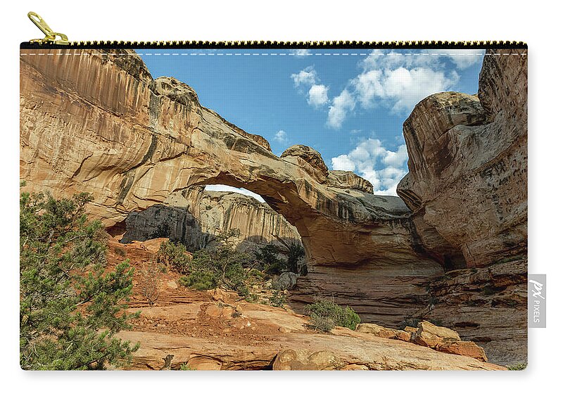 Utah Zip Pouch featuring the photograph Hickman Bridge Sunrise by James Marvin Phelps