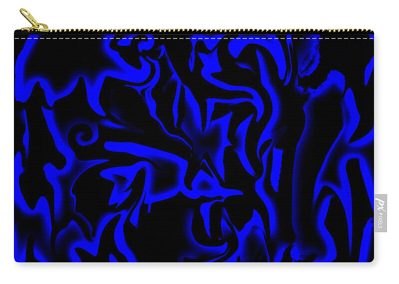 Abstract Art Zip Pouch featuring the digital art Hidden Blue Bird by Ronald Mills