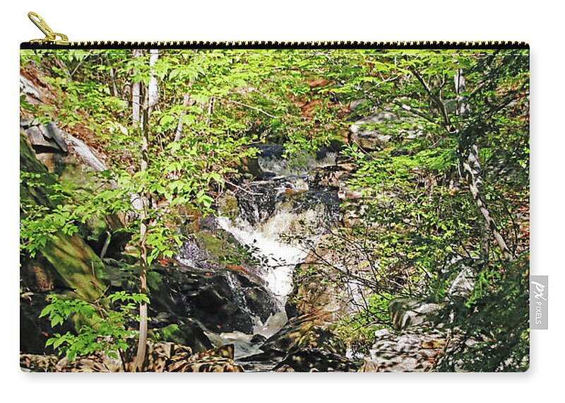 Moon River Zip Pouch featuring the photograph Hidden Falls In The Forest by Debbie Oppermann