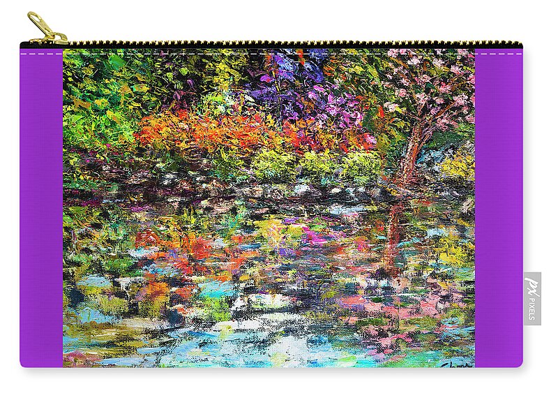 Art - Oil On Canvas Zip Pouch featuring the painting Hidden Peace by Sher Nasser