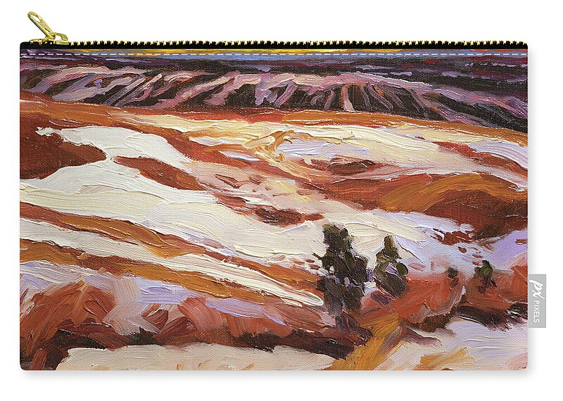Landscape Zip Pouch featuring the painting High Country Thaw by Steve Henderson