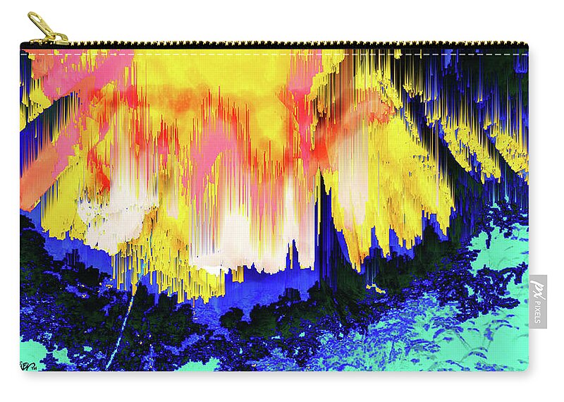 High Mountain Inferno Zip Pouch featuring the digital art High Mountain Inferno by Seth Weaver