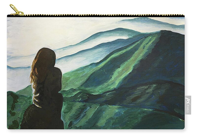 Mountains Carry-all Pouch featuring the painting High Rock by Pamela Schwartz