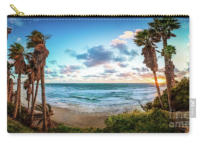 Beach Zip Pouch featuring the photograph High Winds at Swami's Beach by David Levin