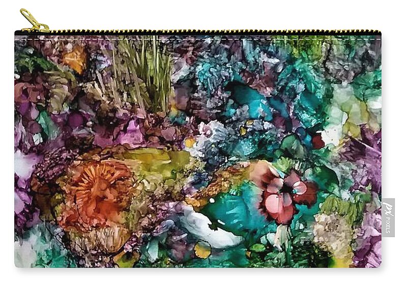 Bright Carry-all Pouch featuring the painting Hiking in Praiano by Angela Marinari