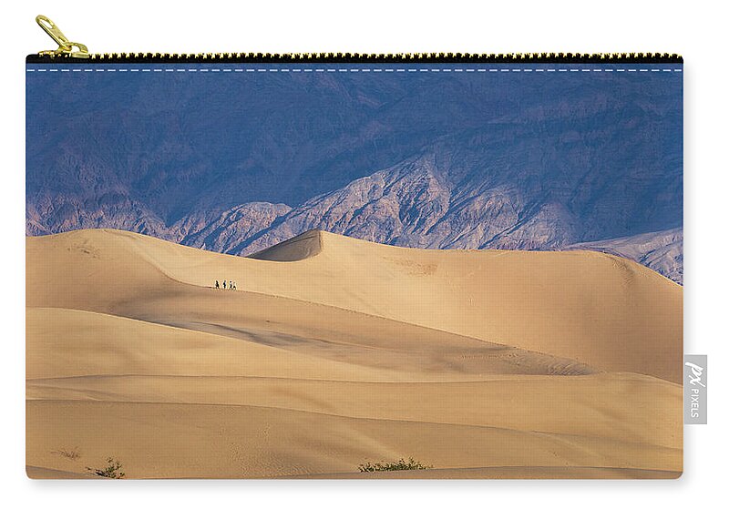 Nature Zip Pouch featuring the photograph Hiking Mesquite Dunes by Mike Lee