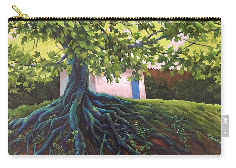 Tree Zip Pouch featuring the painting Hillcrest by Don Morgan