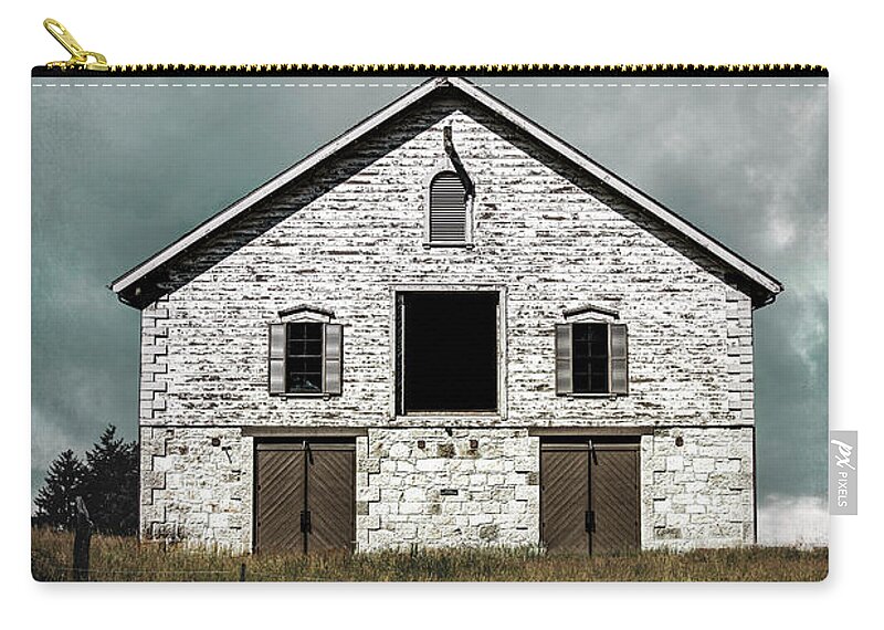 Barn Zip Pouch featuring the pyrography Hinterland by Carmen Kern