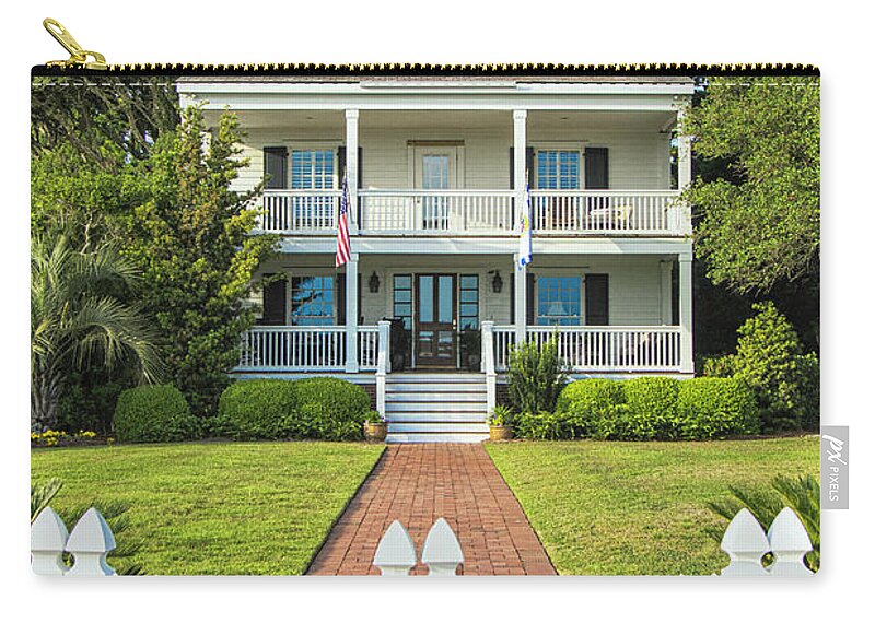 Storic Carry-all Pouch featuring the photograph Historic Home in Beaufort by the Sea by Bob Decker