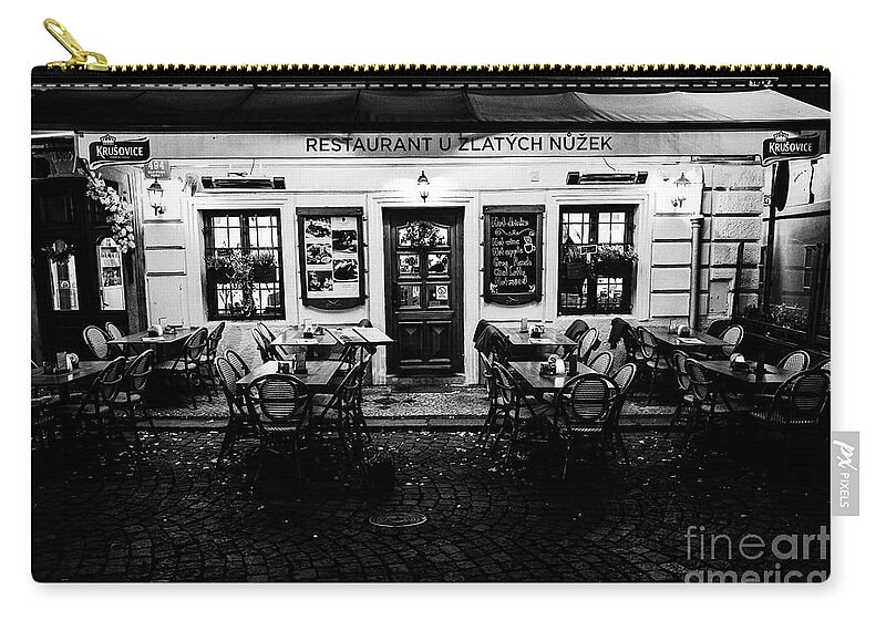Historic Prague At Night Zip Pouch featuring the photograph Historic Prague at Night 1 by M G Whittingham