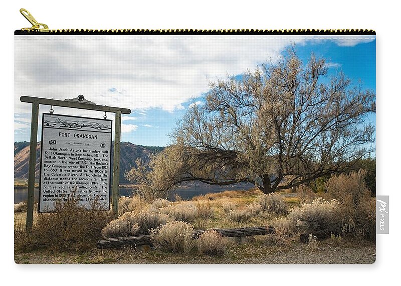 History And Willow Tree Zip Pouch featuring the photograph History and Willow Tree by Tom Cochran