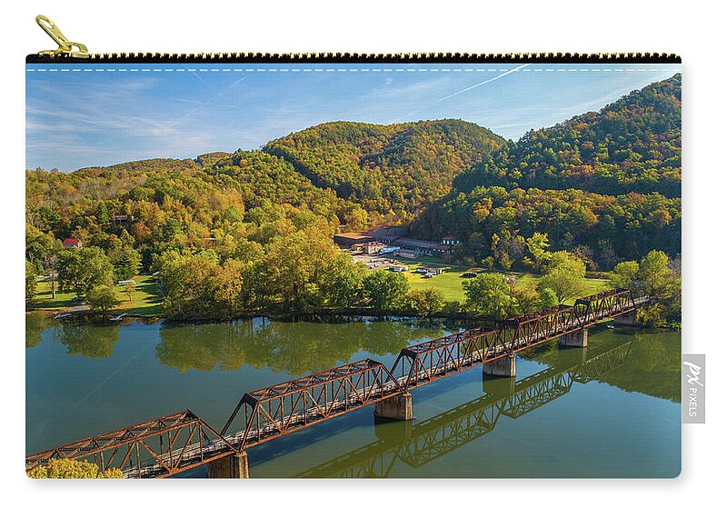 Virginia Zip Pouch featuring the photograph Hiwassee Trestle 8 by Star City SkyCams