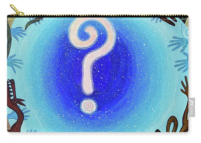 Cauldron Zip Pouch featuring the painting Holding Space around The Cauldron of What May Emerge by Jennifer Baird