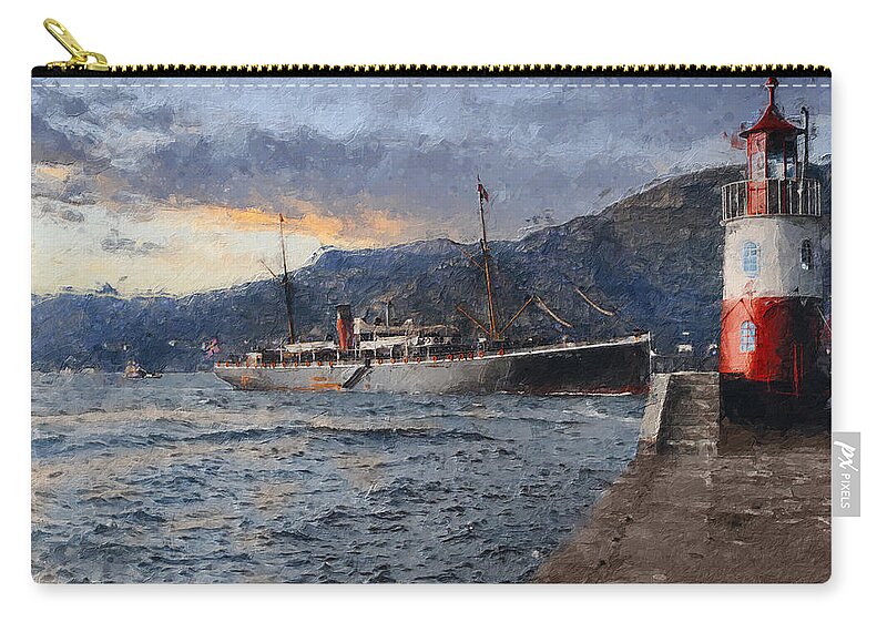 Steamer Carry-all Pouch featuring the digital art Home before dark by Geir Rosset