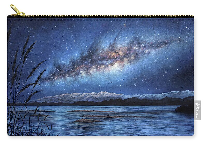 Milky Way Zip Pouch featuring the painting Home by Lucy West