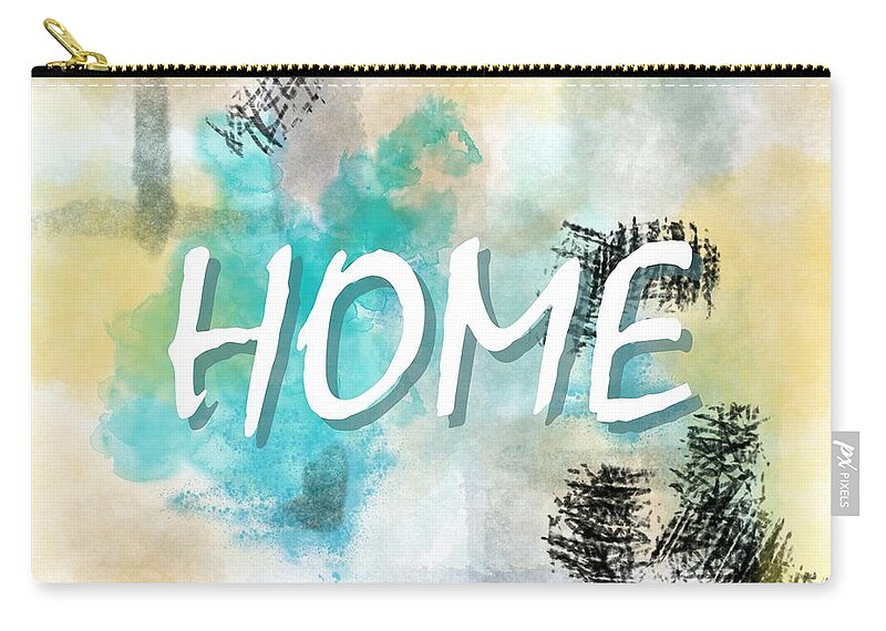 Home Sweet Home Zip Pouch featuring the digital art Home Sweet Home Abstract 68 by Lucie Dumas