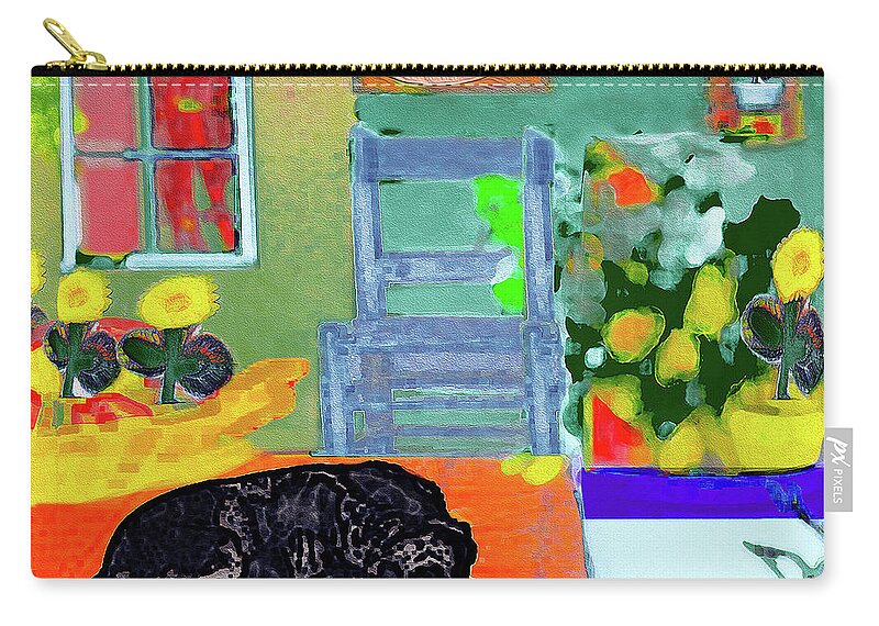 Abstract Art Zip Pouch featuring the digital art Home Sweet Home Painting 4 by Miss Pet Sitter