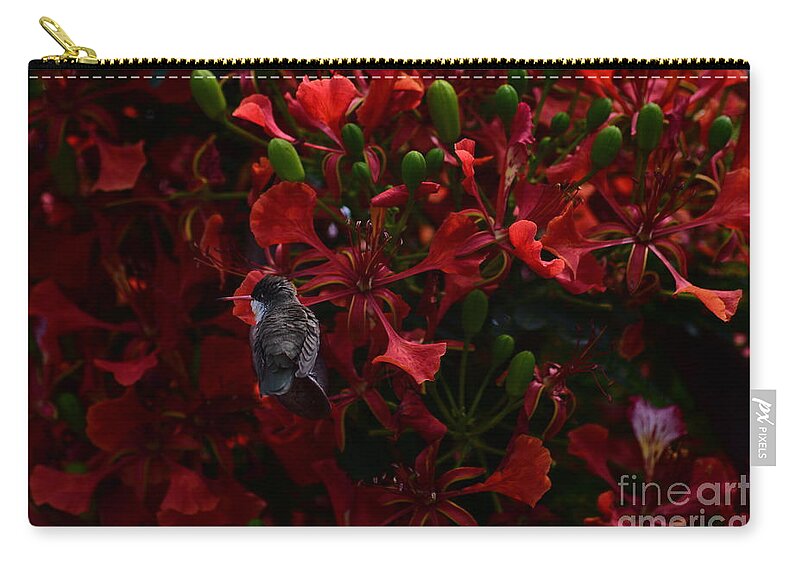 Flower Zip Pouch featuring the digital art Honey by Yenni Harrison
