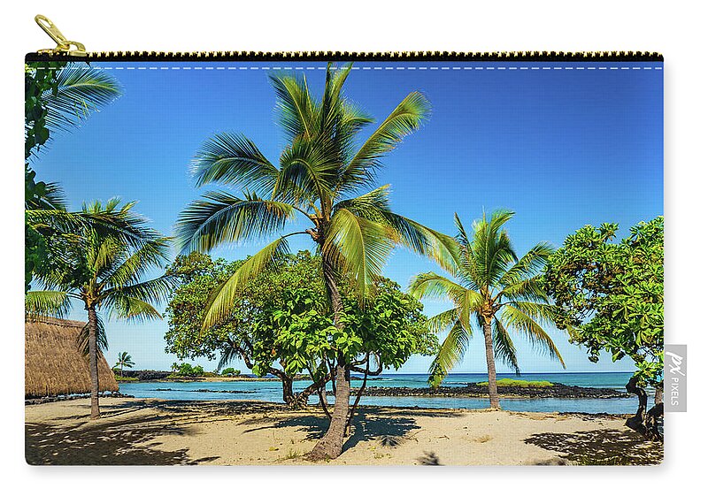 Hawaii Zip Pouch featuring the photograph Honokohau Beach View by John Bauer