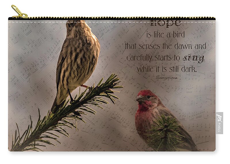 House Finch Zip Pouch featuring the photograph Hope by Cathy Kovarik