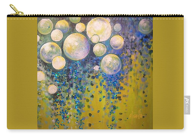 Abstract Wall Art Zip Pouch featuring the painting Hope Floats by Eleatta Diver