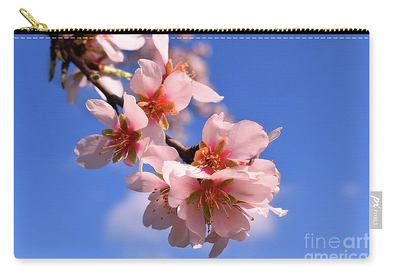 Flower Branch Zip Pouch featuring the photograph Hope Flower Blossoms In Spring 02 by Leonida Arte