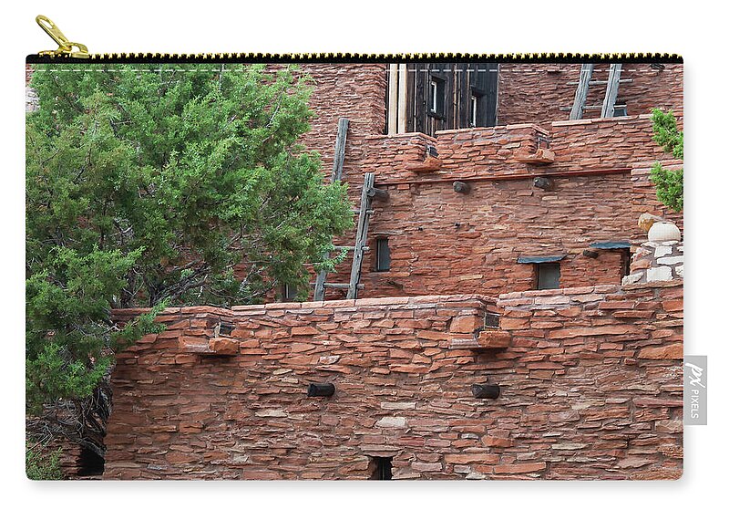 Grand-canyon Zip Pouch featuring the photograph Hopi House Ladders by Kirt Tisdale