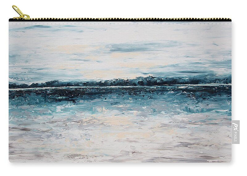 Blue Zip Pouch featuring the painting Horizon by Katrina Nixon