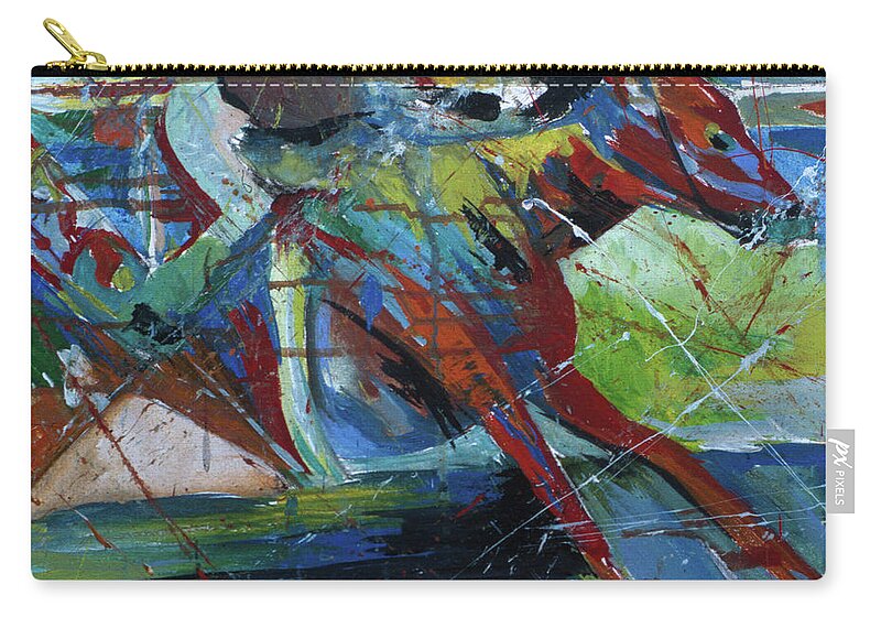 Kentucky Horse Racing Zip Pouch featuring the painting Horse Energy by John Gholson