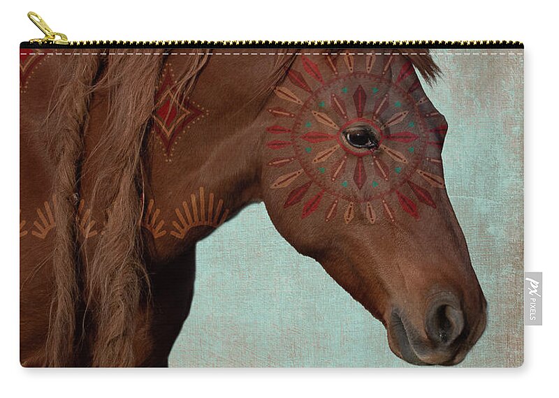 Horse Zip Pouch featuring the photograph Horse Medicine by Mary Hone