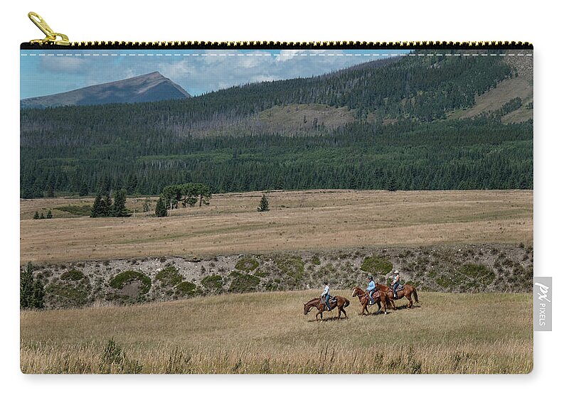 Horse Carry-all Pouch featuring the photograph Horses In The Mountains by Karen Rispin