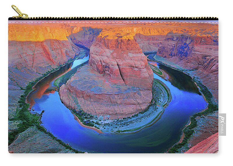 Horseshoe Bend Zip Pouch featuring the photograph Horseshoe bend by Giovanni Allievi