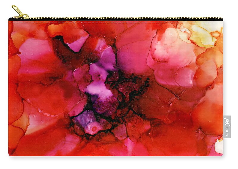 Hot Flamenco Zip Pouch featuring the painting Hot Flamenco by Daniela Easter